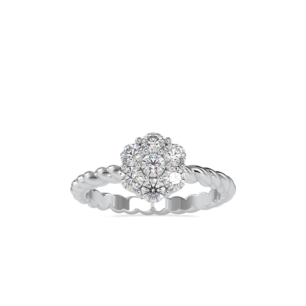 SKU: 0031 (14K) Twisted Rope Cluster Ring in Rose Gold.