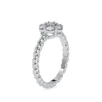 SKU: 0031 (10K) Twisted Rope Cluster Ring in Rose Gold.