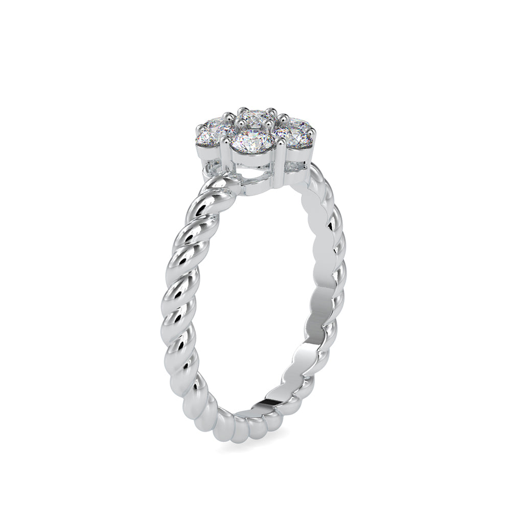 SKU: 0031 (10K) Twisted Rope Cluster Ring in Rose Gold.
