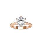SKU: 0032 (22K) Unique Six-Prong Solitaire Ring in Rose Gold.