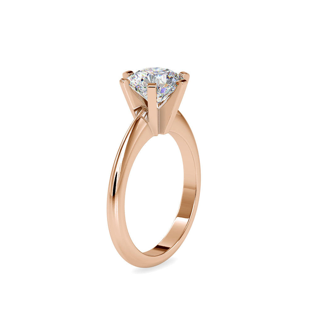 SKU: 0032 (10K) Unique Six-Prong Solitaire Ring in Rose Gold.