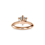 SKU: 0032 (10K) Unique Six-Prong Solitaire Ring in Rose Gold.