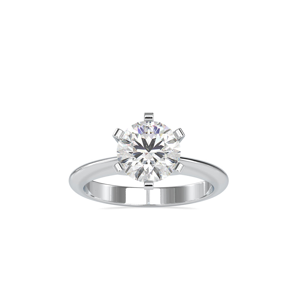 SKU: 0032 (18K) Unique Six-Prong Solitaire Ring in Rose Gold.