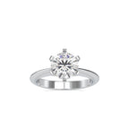 SKU: 0032 (18K) Unique Six-Prong Solitaire Ring in Rose Gold.