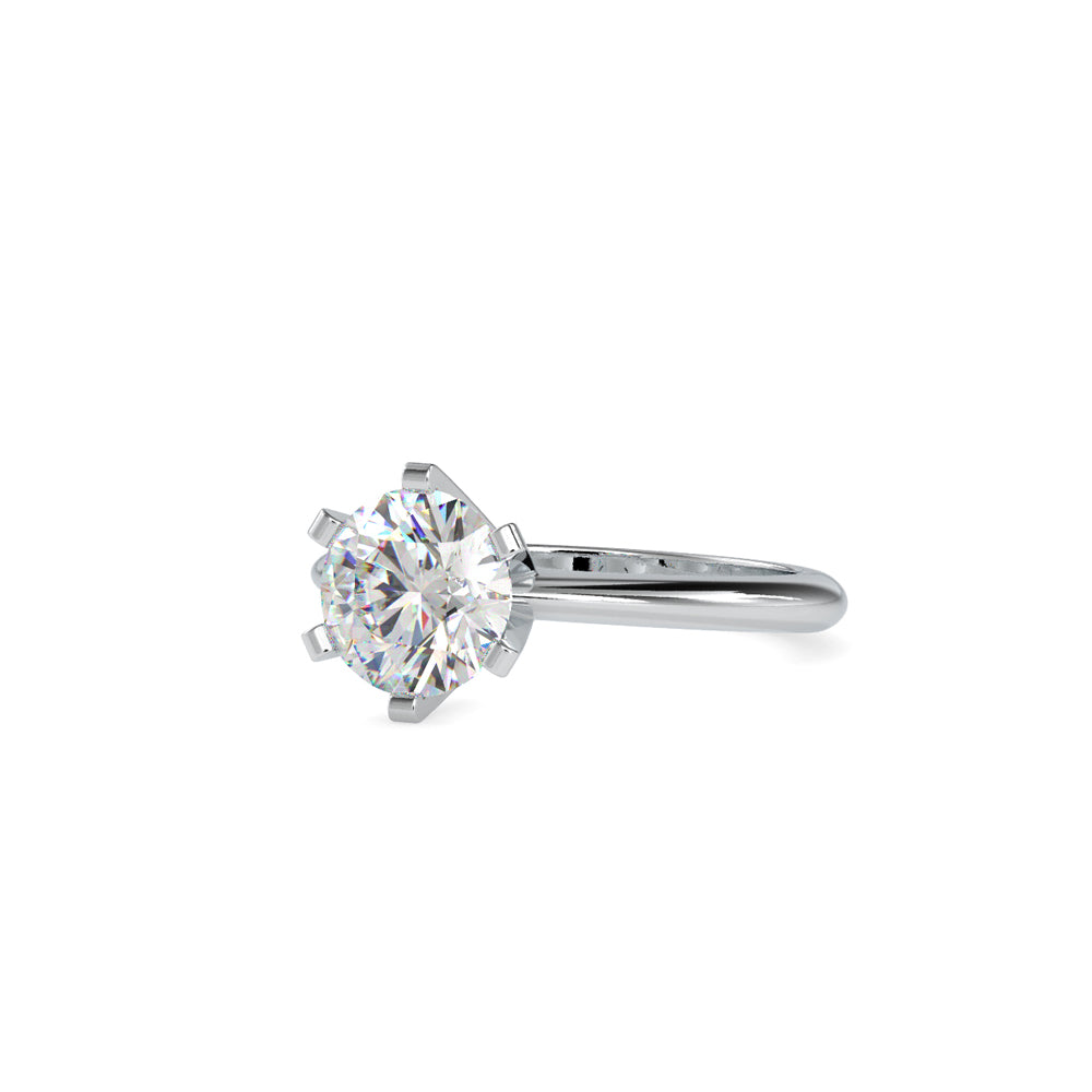 SKU: 0032 (18K) Unique Six-Prong Solitaire Ring in Rose Gold.