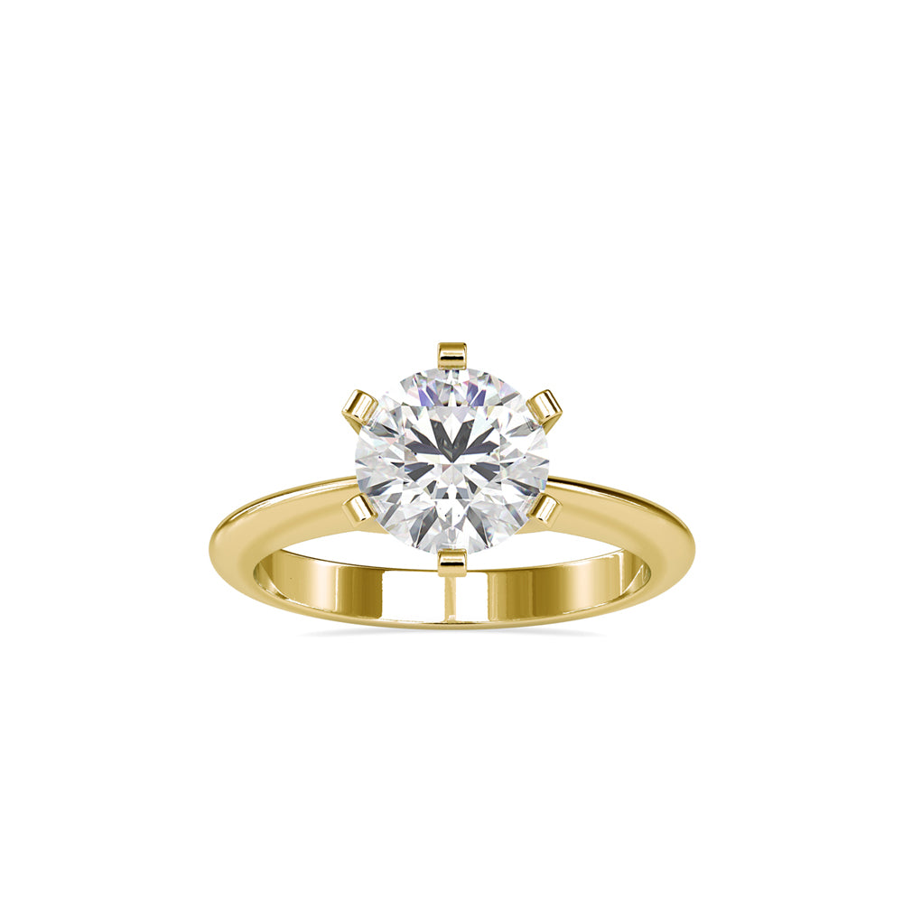 SKU: 0032 (10K) Unique Six-Prong Solitaire Ring in Rose Gold.