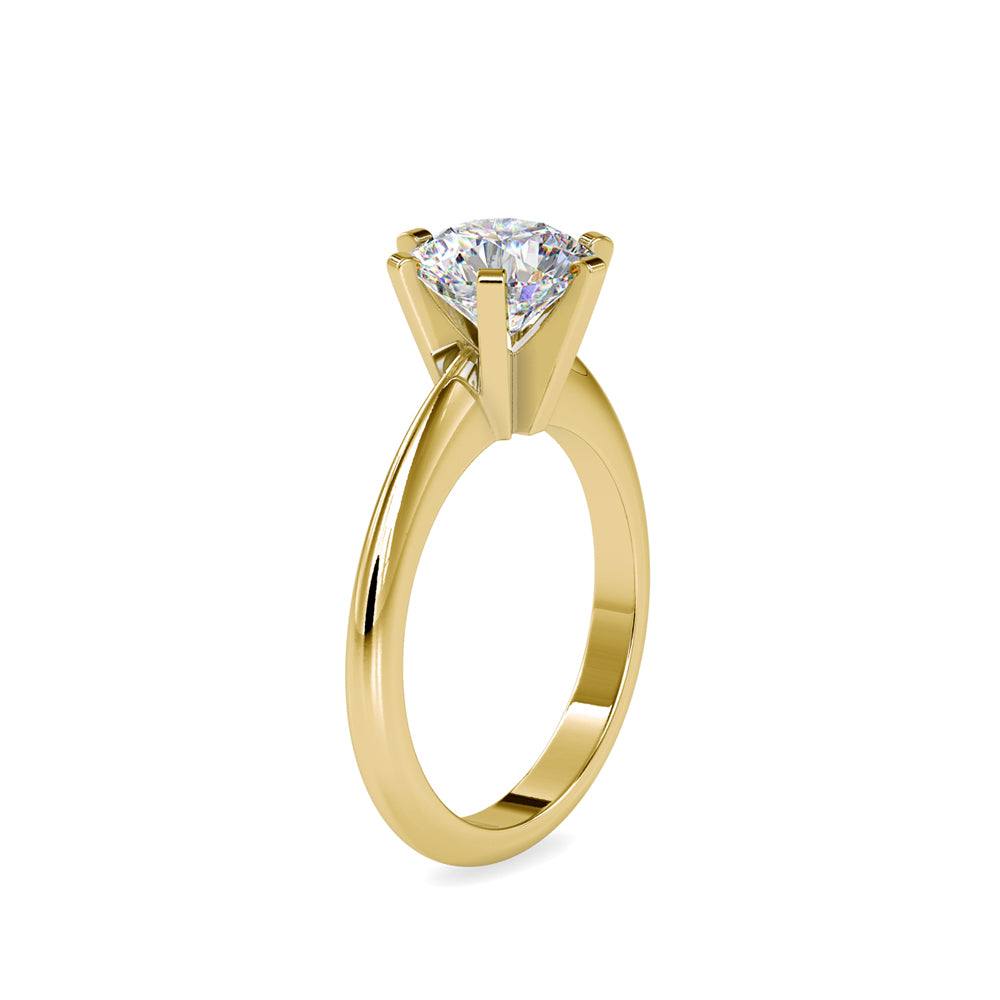 SKU: 0032 (14K) Unique Six-Prong Solitaire Ring in Rose Gold.