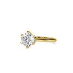 SKU: 0032 (22K) Unique Six-Prong Solitaire Ring in Rose Gold.