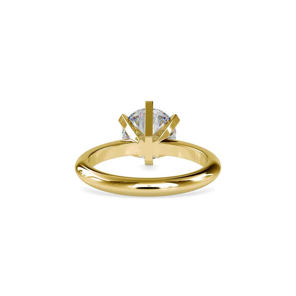 SKU: 0032 (22K) Unique Six-Prong Solitaire Ring in Rose Gold.