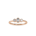 SKU: 0033 (14K) Trio Engagment Ring in Rose Gold.
