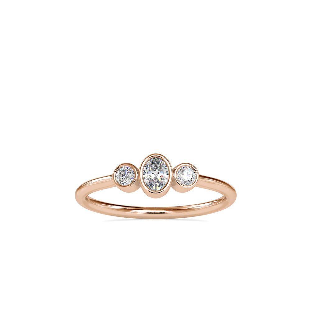 SKU: 0033 (22K) Trio Engagment Ring in Rose Gold.