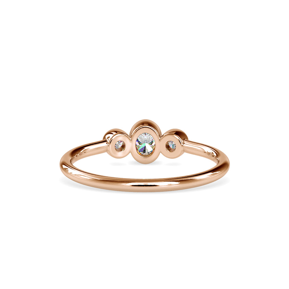 SKU: 0033 (10K) Trio Engagment Ring in Rose Gold.