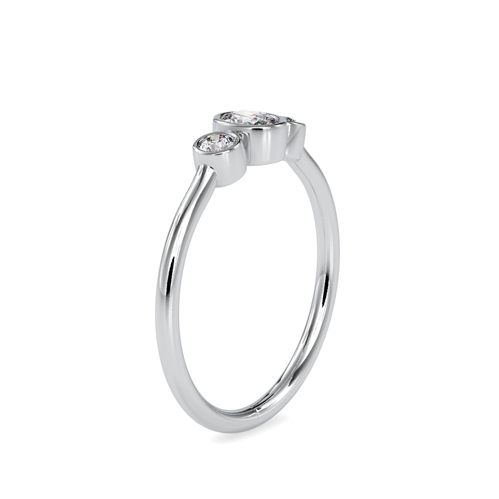 SKU: 0033 (10K) Trio Engagment Ring in Rose Gold.