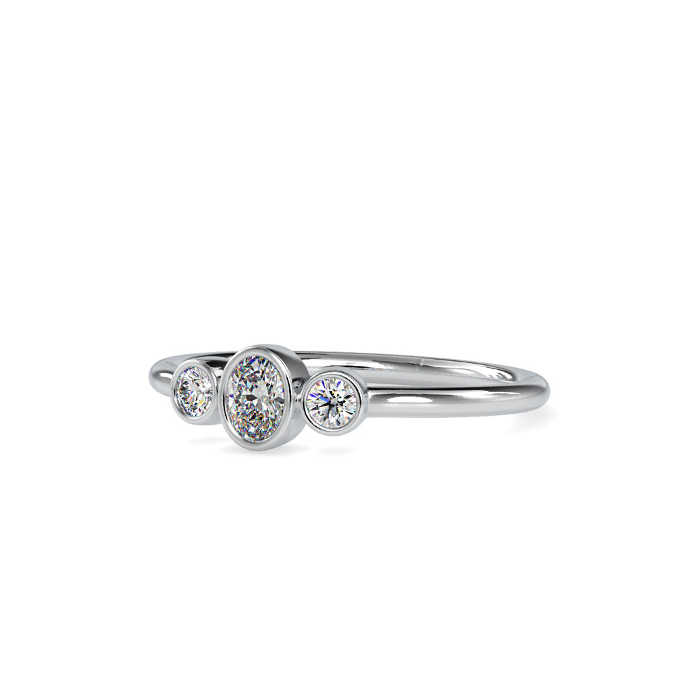 SKU: 0033 (18K) Trio Engagment Ring in Rose Gold.