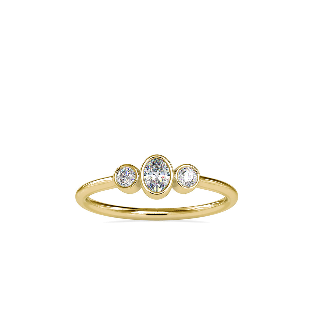 SKU: 0033 (14K) Trio Engagment Ring in Rose Gold.