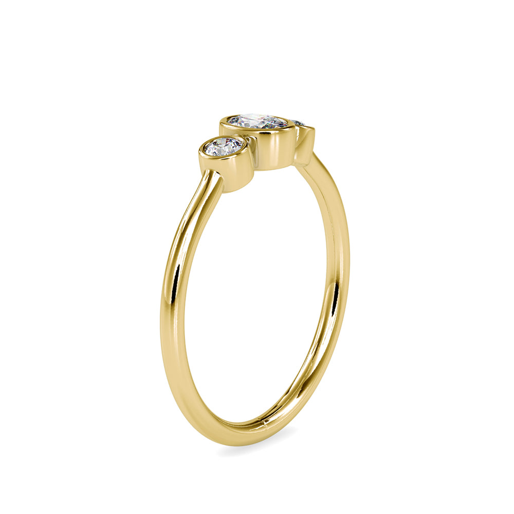 SKU: 0033 (14K) Trio Engagment Ring in Rose Gold.