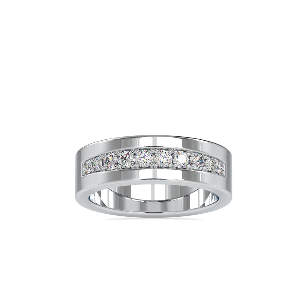 SKU: 0034 (10K) Wide Wedding Band With Diamonds in Rose Gold.