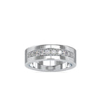 SKU: 0034 (22K) Wide Wedding Band With Diamonds in Rose Gold.