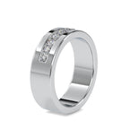 SKU: 0034 (22K) Wide Wedding Band With Diamonds in Rose Gold.