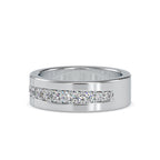 SKU: 0034 (22K) Wide Wedding Band With Diamonds in Rose Gold.