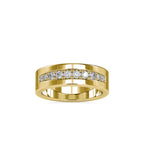 SKU: 0034 (14K) Wide Wedding Band With Diamonds in Rose Gold.