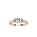 SKU: 0035 (18K) Elegant Floral Engagment Ring in Rose Gold.