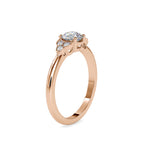 SKU: 0035 (14K) Elegant Floral Engagment Ring in Rose Gold.