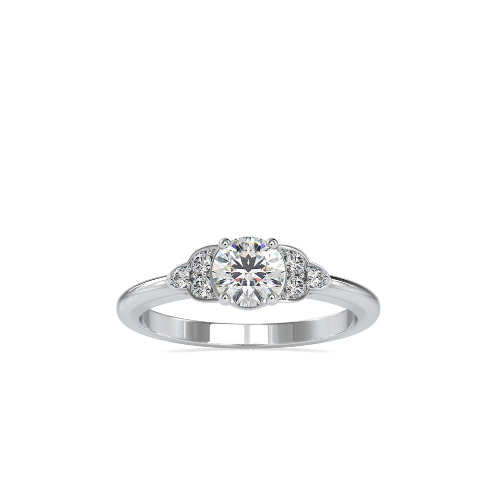 SKU: 0035 (22K) Elegant Floral Engagment Ring in Rose Gold.