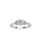 SKU: 0035 (10K) Elegant Floral Engagment Ring in Rose Gold.