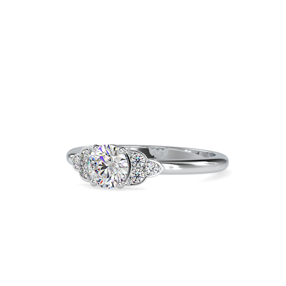SKU: 0035 (18K) Elegant Floral Engagment Ring in Rose Gold.