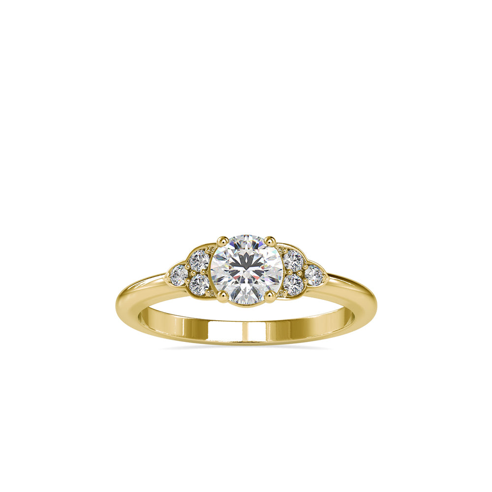 SKU: 0035 (18K) Elegant Floral Engagment Ring in Rose Gold.