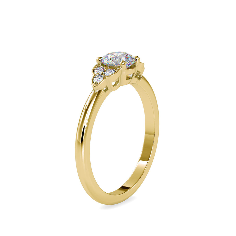 SKU: 0035 (10K) Elegant Floral Engagment Ring in Rose Gold.