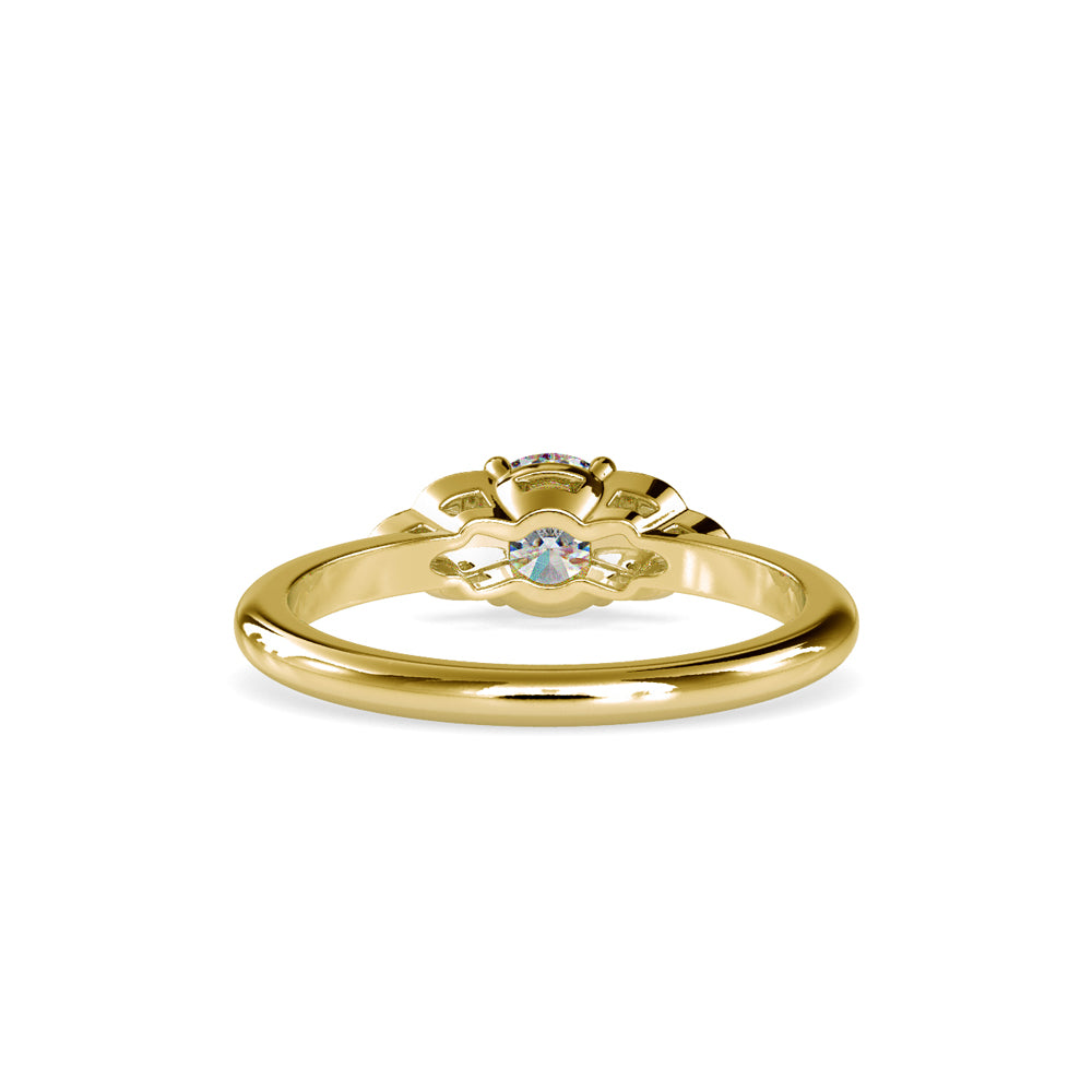 SKU: 0035 (14K) Elegant Floral Engagment Ring in Rose Gold.