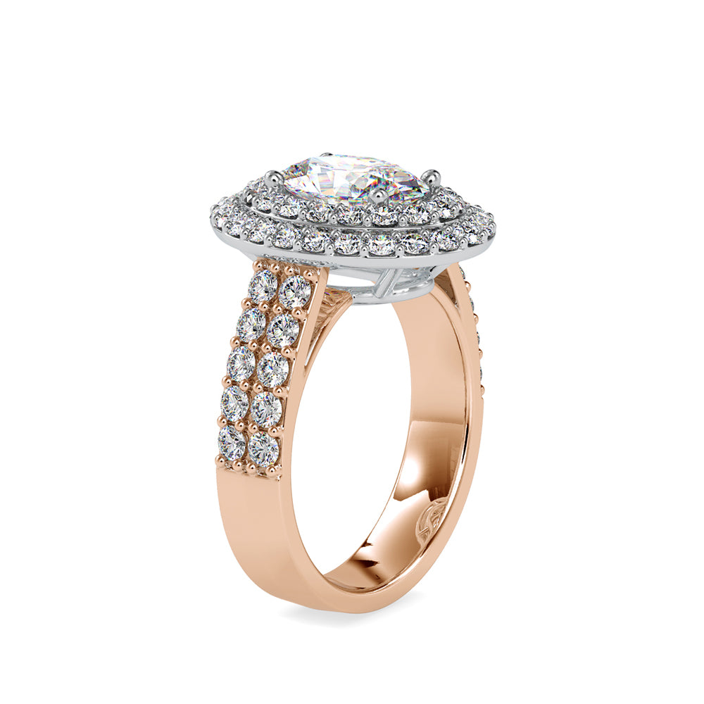 SKU: 0036 (10K) Two Tone Double Halo Engagment Ring .