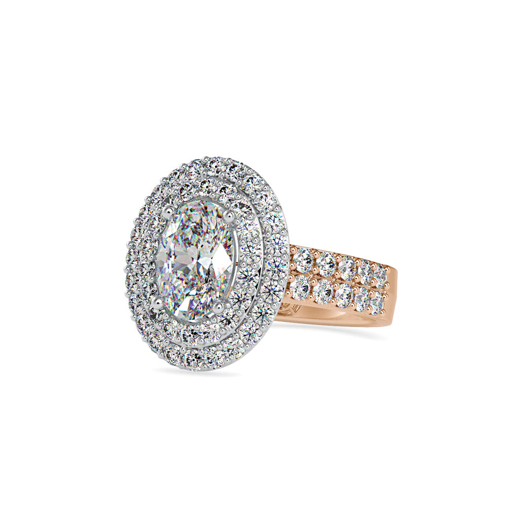 SKU: 0036 (10K) Two Tone Double Halo Engagment Ring .