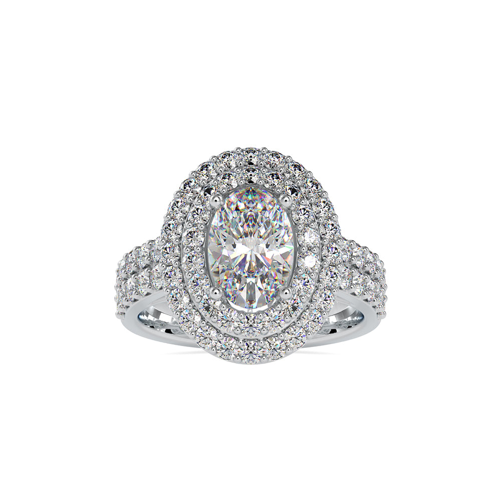 SKU: 0036 (22K) Two Tone Double Halo Engagment Ring .