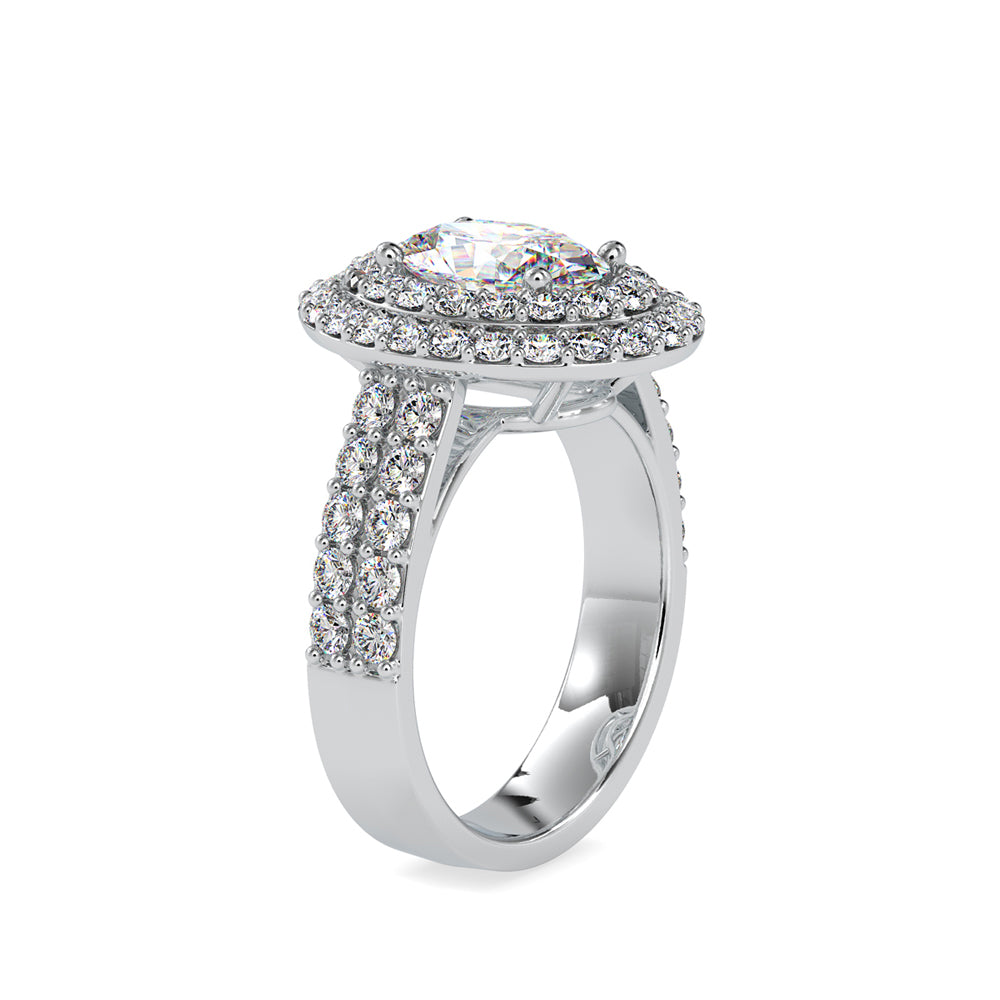 SKU: 0036 (10K) Two Tone Double Halo Engagment Ring .