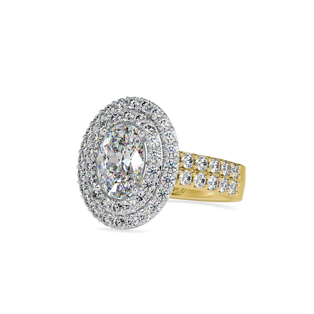 SKU: 0036 (10K) Two Tone Double Halo Engagment Ring .