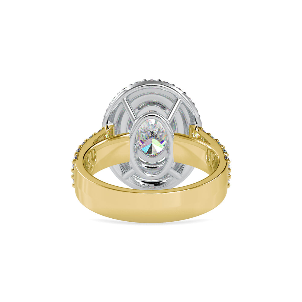 SKU: 0036 (18K) Two Tone Double Halo Engagment Ring .