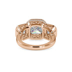 SKU: 0038 (14K) Vintage-Inspired Emerald Ring In Rose Gold.