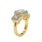 SKU: 0038 (10K) Vintage-Inspired Emerald Ring In Rose Gold.