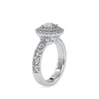 SKU: 0039 (18K) Dazzling Diamond Double Halo Engagment Ring In Rose Gold.