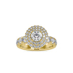 SKU: 0039 (18K) Dazzling Diamond Double Halo Engagment Ring In Rose Gold.