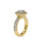 SKU: 0039 (18K) Dazzling Diamond Double Halo Engagment Ring In Rose Gold.