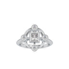 SKU: 0040 (10K) Princess Quadrangle Ring In Rose Gold.