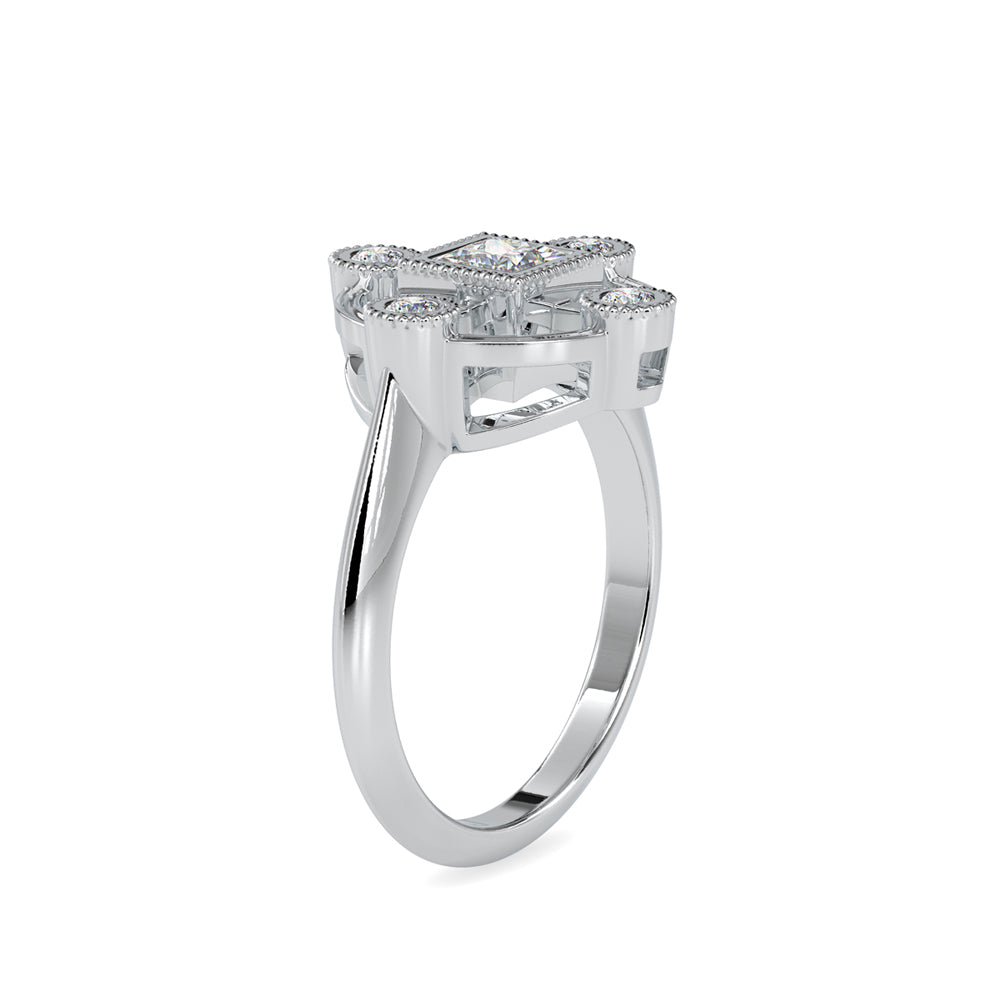 SKU: 0040 (10K) Princess Quadrangle Ring In Rose Gold.