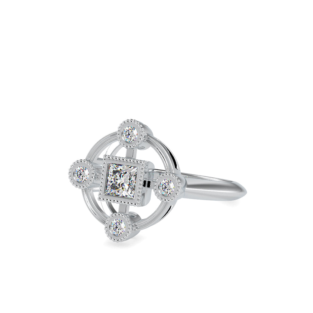 SKU: 0040 (10K) Princess Quadrangle Ring In Rose Gold.