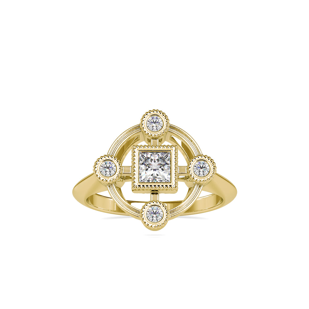 SKU: 0040 (22K) Princess Quadrangle Ring In Rose Gold.