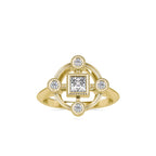 SKU: 0040 (10K) Princess Quadrangle Ring In Rose Gold.