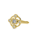 SKU: 0040 (18K) Princess Quadrangle Ring In Rose Gold.